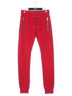 エンボスロゴ リブスウェットパンツ PANTS SWEAT SIDE EMBOSS LOGO / レッド