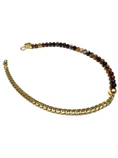 【取り寄せ・受注生産】 ハーフ 数珠 ジュズ ネックレス / HALF JUZU NECKLACE / ゴールド × ブラウン