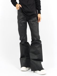 【25AW】バイアス ブーツカット コーティングデニム フレア パンツ / BIAS BOOT CUT / ブラック