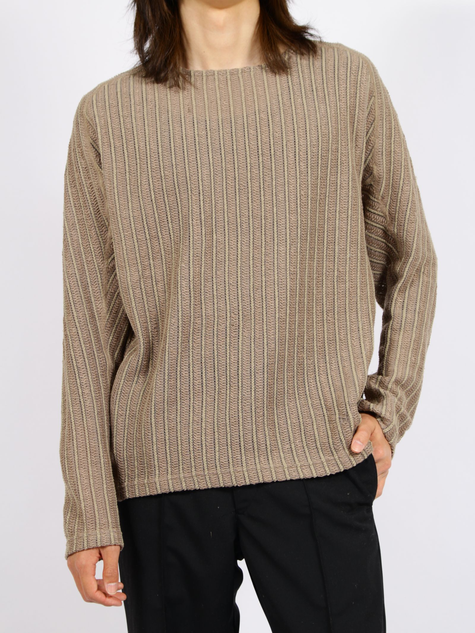 【26SS】ウェーブ ロングスリーブ Tシャツ / LONG SLEEVE T-SHIRTS WAVE / ベージュ