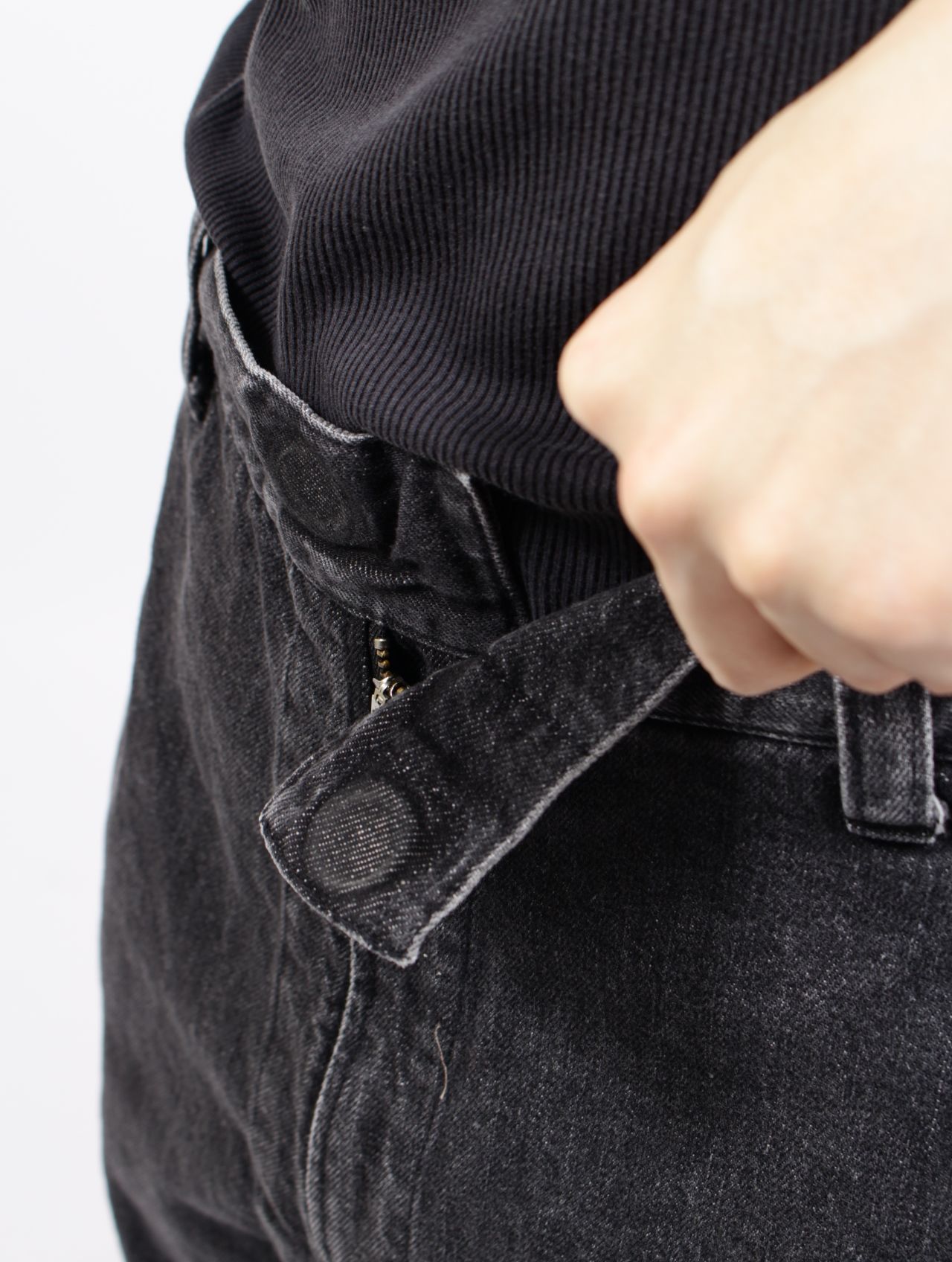 【25SS】ウォッシュ デニム パンツ / BANYONGJIU PANTS / ウォッシュブラック