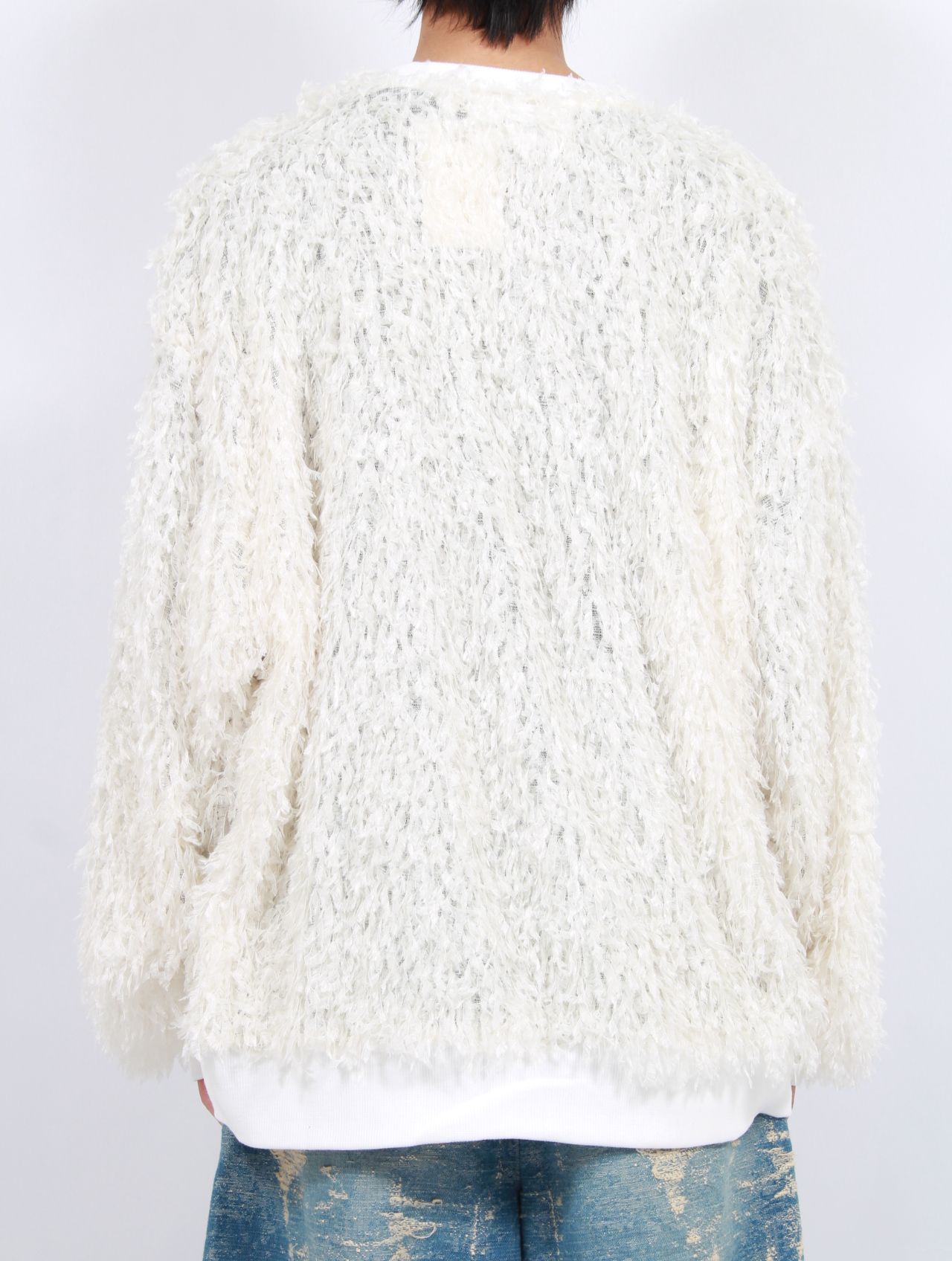 【25SS】フェザー ニット クルーネック セーター / FEATHER KNIT CREWNECK SWEATER / ホワイト