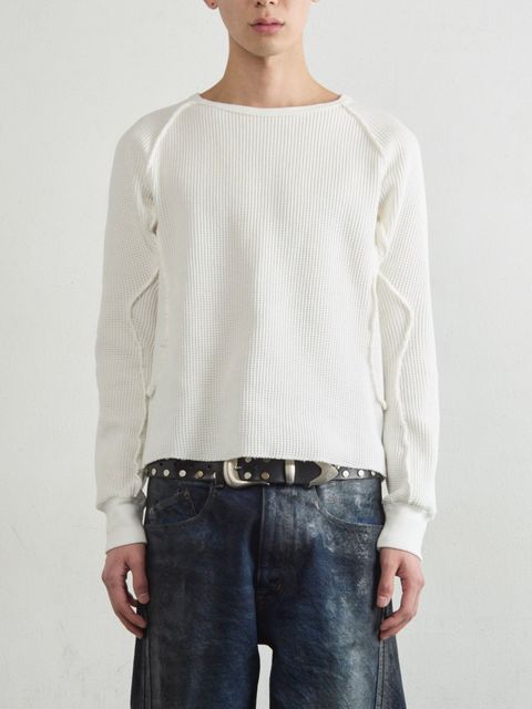 【26SS】 定番 ワッフル サーマル ロングスリーブ 長袖 Tシャツ / WAFFLE THERMAL LONG SLEEVE T‑SHIRT / WHITE(ホワイト)