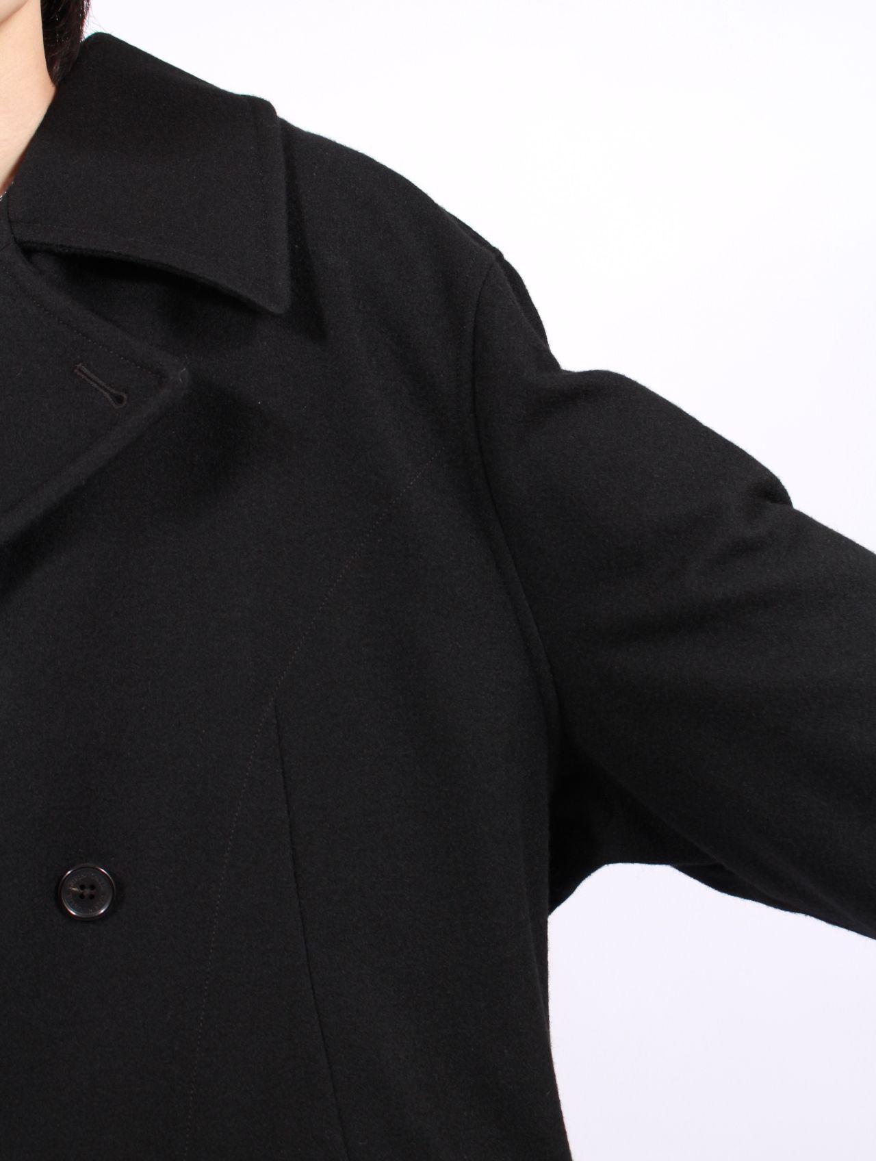 【25AW】バットマン ドレープ ロング ピー コート / "BATMAN" DRAPE LONG P-COAT / ブラック