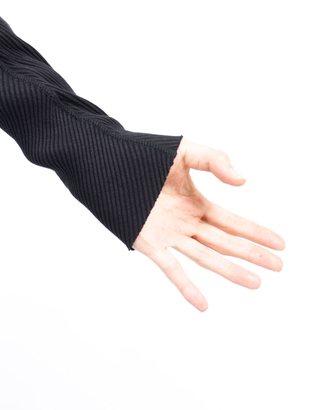 【26SS】 パネルド リブ ロングスリーブ 長袖 Tシャツ / PANELLED RIBBED LONG SLEEVE T-SHIRT / BLACK (ブラック)