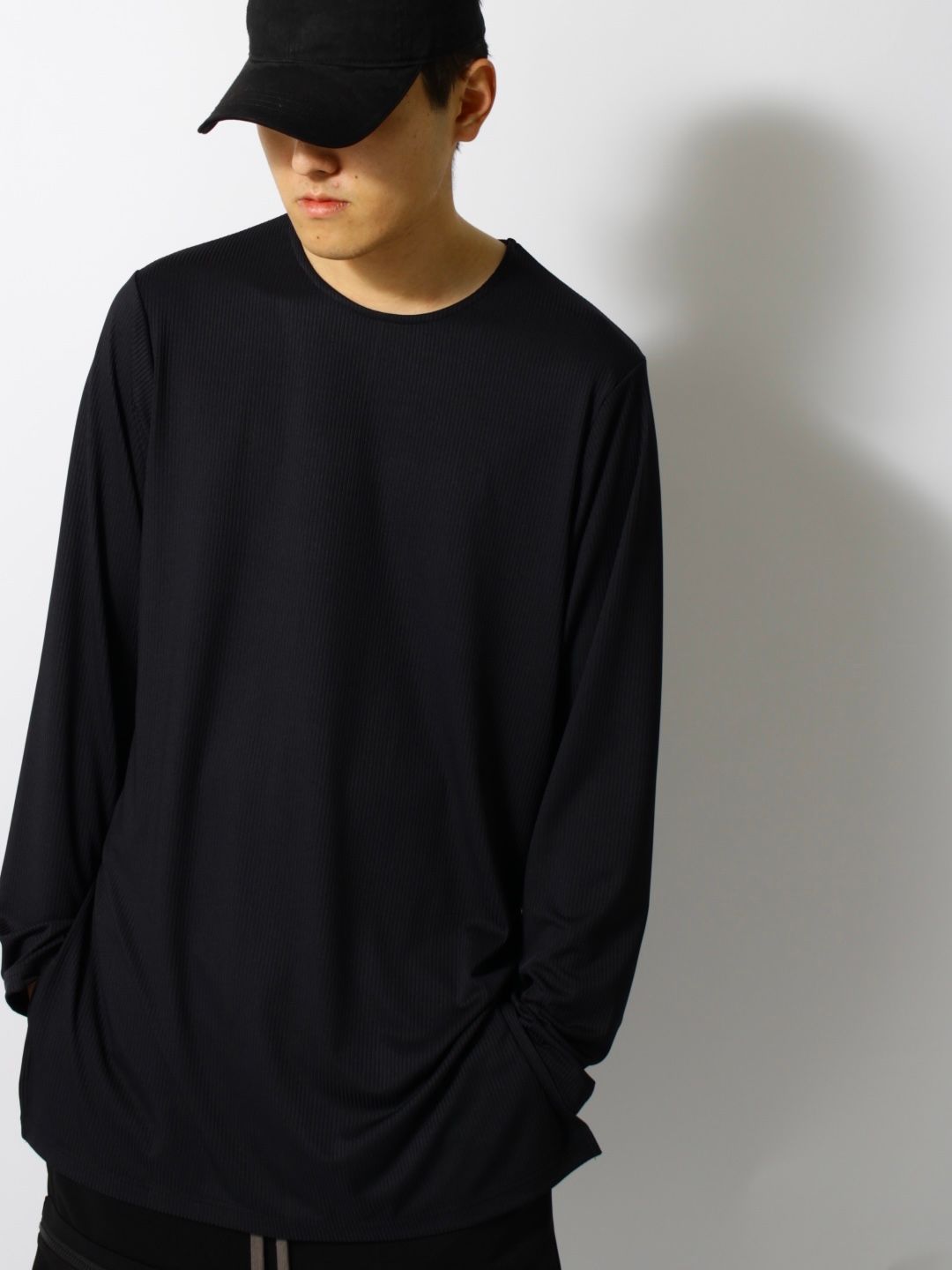 【25SS】アクア リブ ベース レイヤー 接触冷感 ロングスリーブ トップス / AQUA RIB BASE LATER LTS / ブラック