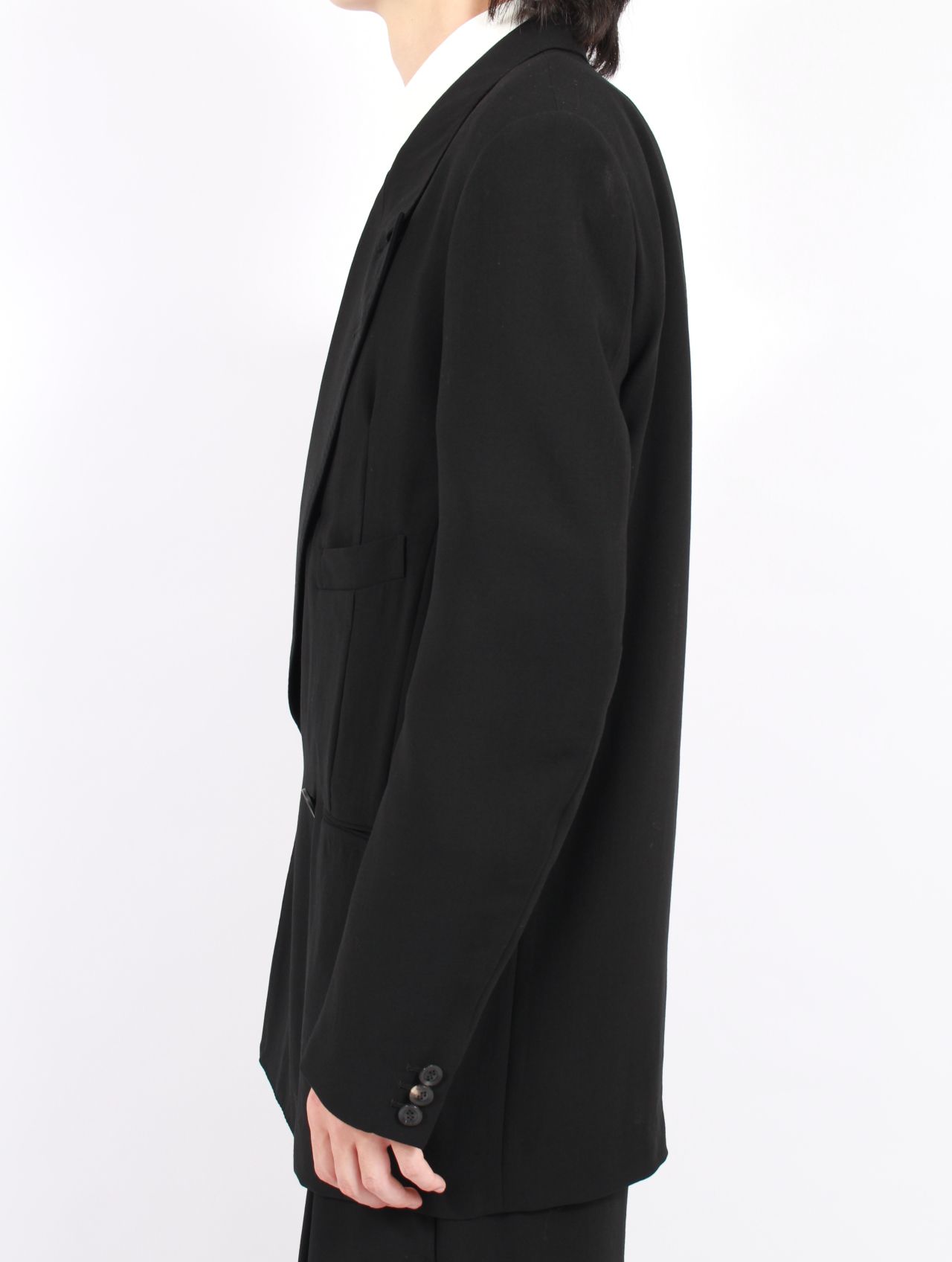 【25AW】インターライニング ポケット ウールサージ ジャケット / INTERLINING POCKET WOOL SERGE JACKET / ブラック