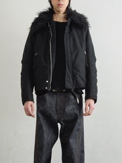 【25AW】 パデッド シェーリング カラー バイカー ジャケット / PADDED SHEARING COLLAR BIKER JACKET / BLACK(ブラック)