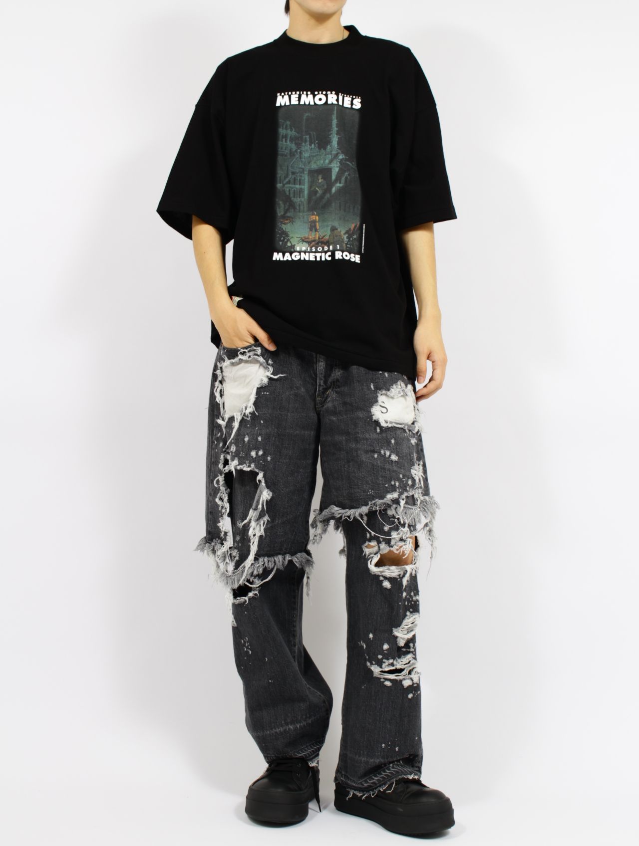 【26SS】"メモリーズ" 大友克洋 "磁気嵐" マグネットローズ Tシャツ / MEMORIES "MAGNETIC ROSE" S/SL Tee /ブラック