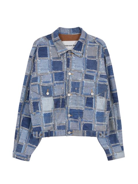 【21AW】パッチワークプリント デニムジャケット / RODE PATCHWORK PRINT DENIM JACKET / ブルー