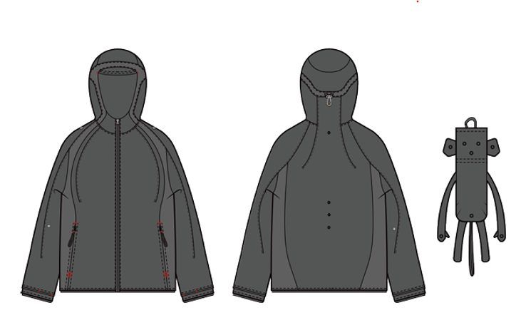 【26AW】シザル パッカブル ジャケット SAN SAN X JIAN YE SIZARU PACKABLE JACKET / チャコール