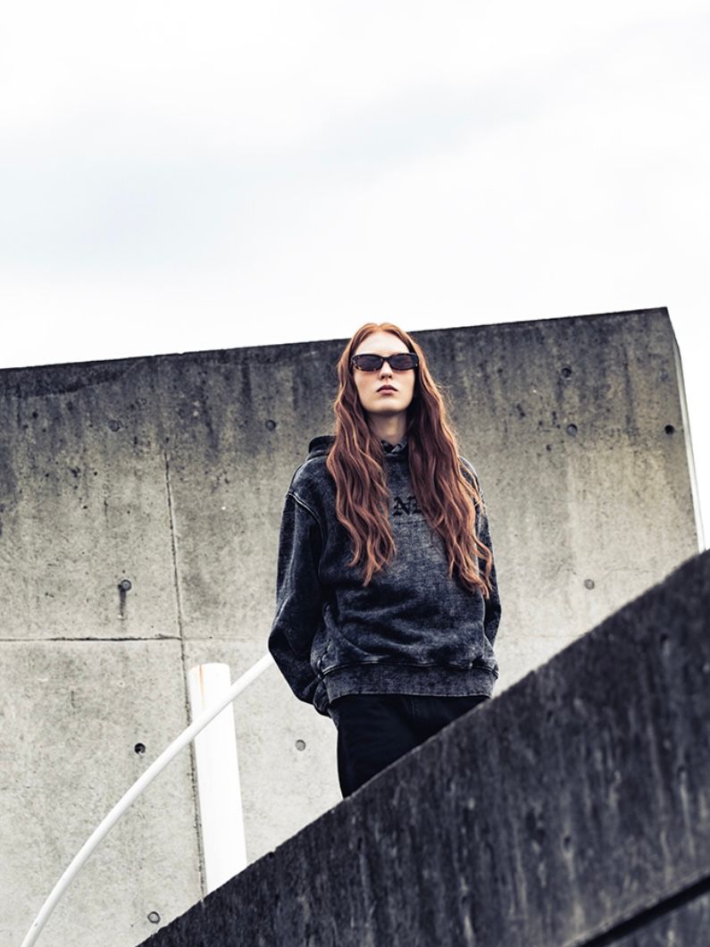 【25SS】フェイデッド ブリーチ フーディー / FADED BLEACH HOODIE / ブラック