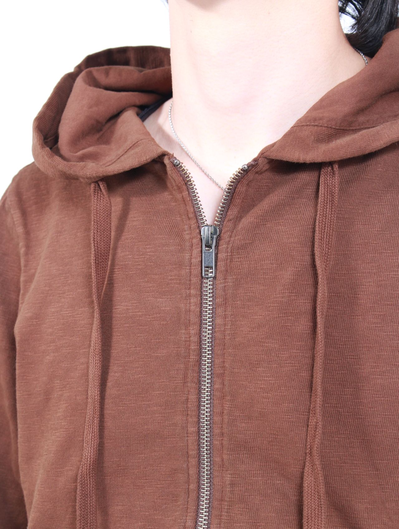 woolrich brown zip hoodie ジップパーカー 茶 ラグラン STUDDED_ZIP_UP_HOODIE_BROWN_1_