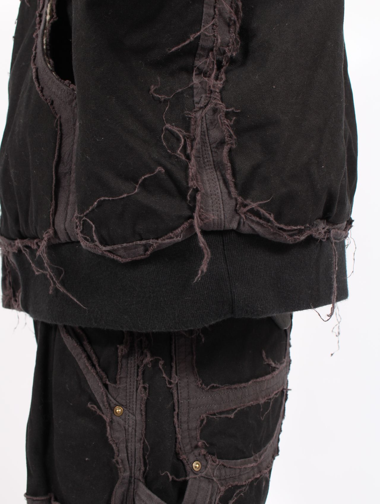 【25AW】ブラックミーンズ コラボレーション デコンストラクテッド ジップ パーカー / BLACKMEANS × KAMIYA DECONSTRUCTED ZIP PARKA / ブラック