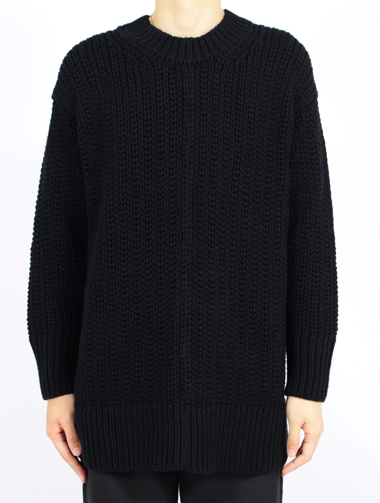 【25AW】シルク ウール ハイゲージ ニット / SILK WOOL KNIT / ブラック