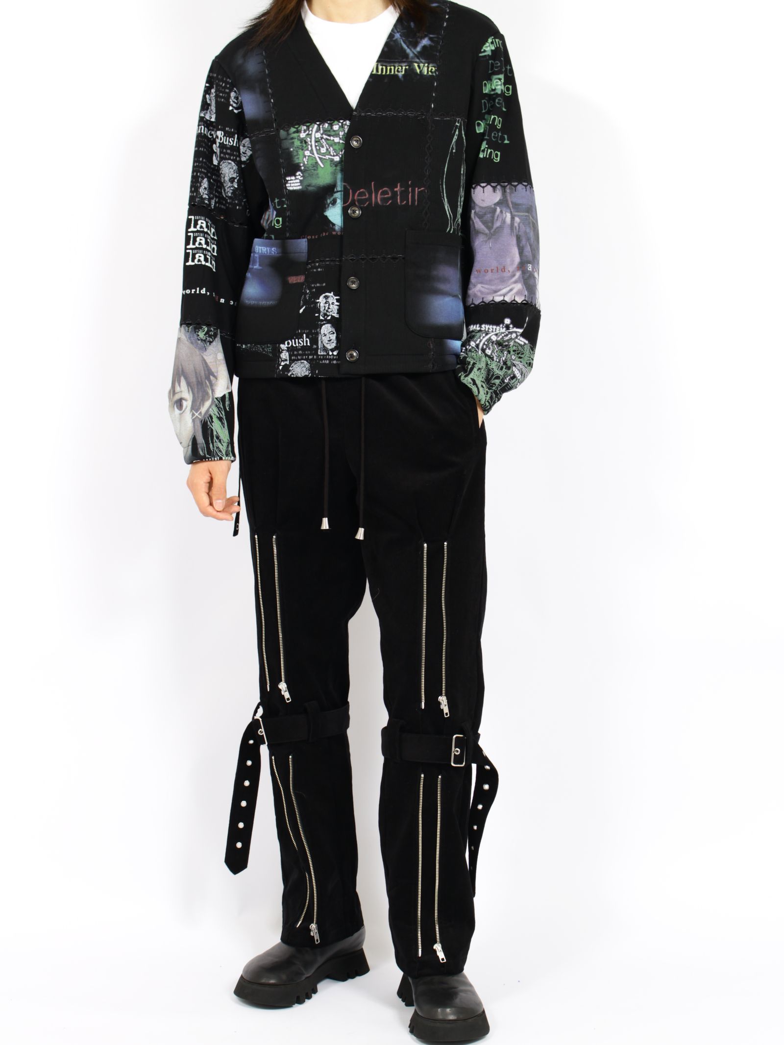【26AW】フラグメント カーディガン バージョン シリアル エクスペリメンツ レイン / FRAGMENT CARDIGAN VER, SERIAL EXPERIMENTS LAIN / ブラック