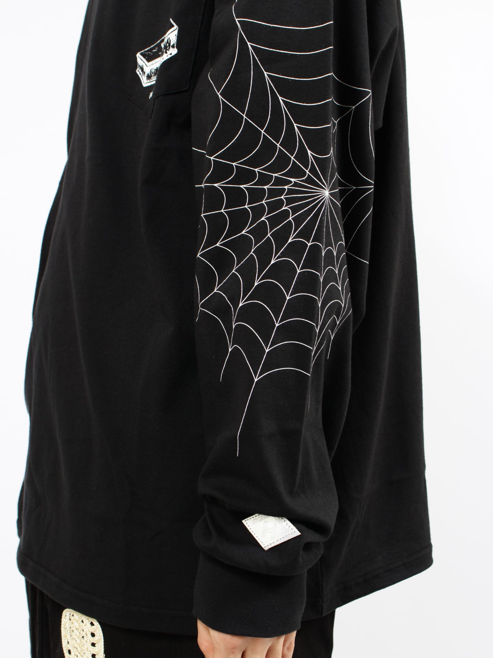 【26SS】スパイダー ウェブ ロングスリーブ Tシャツ / SPYDER WEB LONG SLEEVE T-SHIRT / ブラック