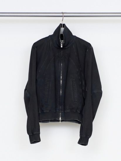 【26AW】パネルド ジップ アップ スウェット シャツ / PANELED ZIP UP SWEAT SHIRT / FADED BLACK(ブラック)
