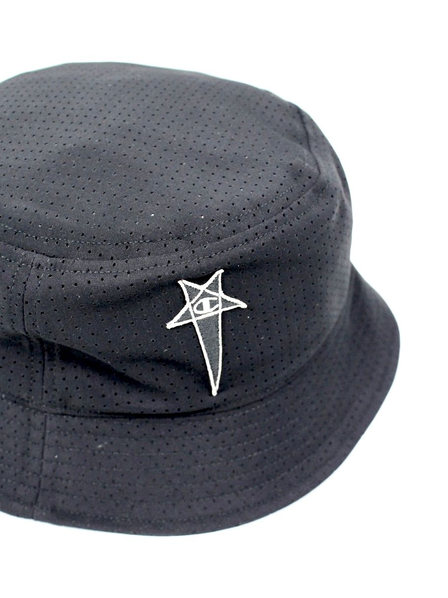 【Rick Owens × Champion】 メッシュバケットハット / GILLIGAN HAT / ブラック - ブラック - M-L