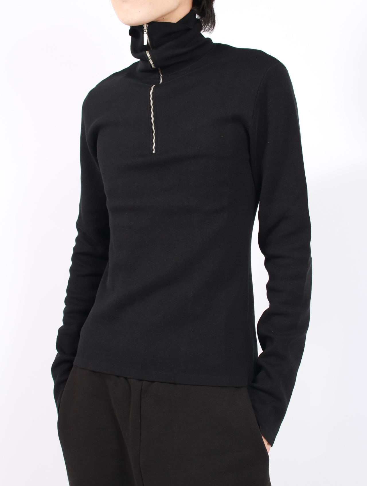 ジップアップ タートルネック / ZIP UP TURTLE NECK / BLACK(ブラック)