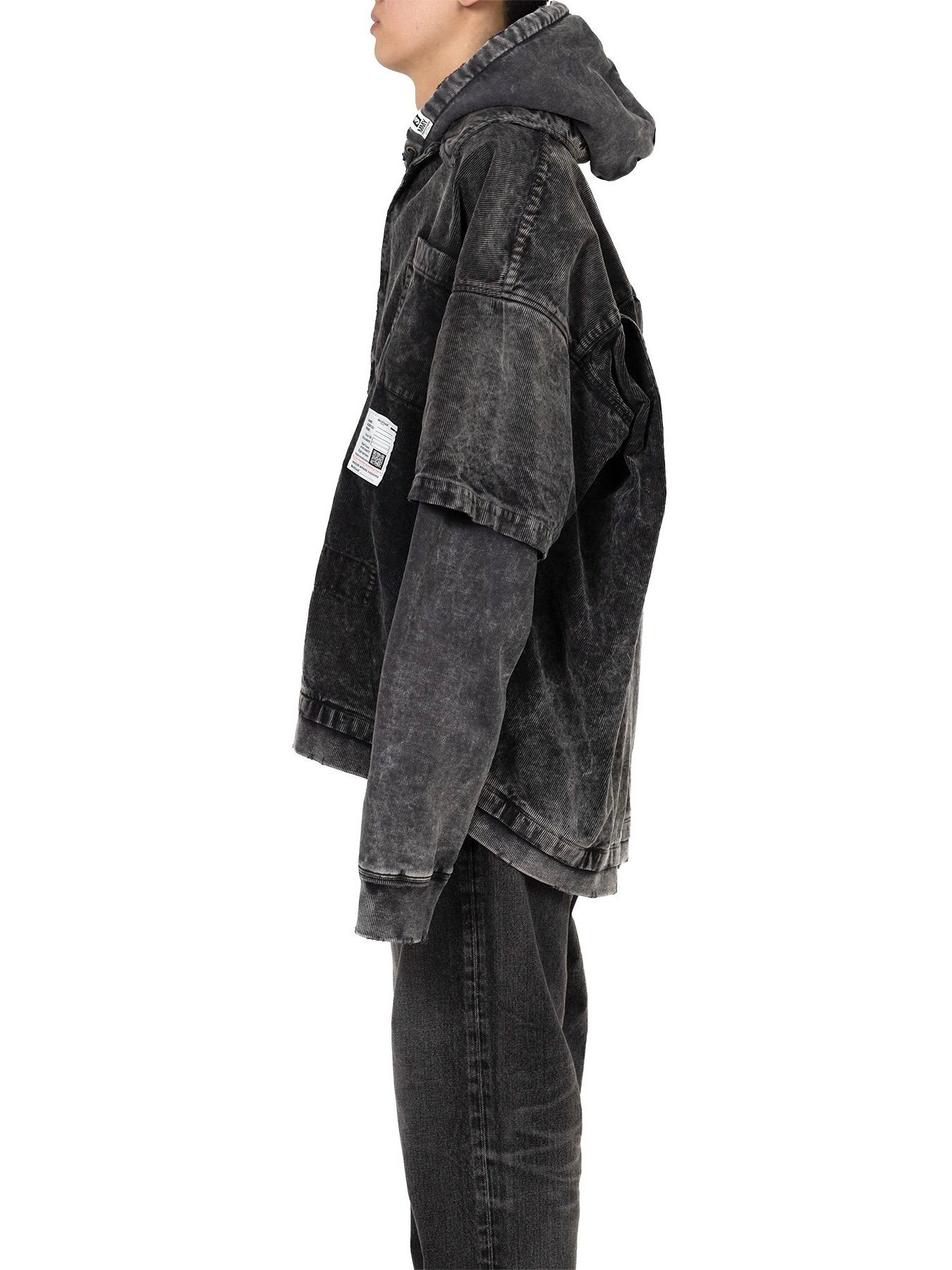 【25AW】レイヤード コーデュロイ シャツ / LAYERED CORDUROY SHIRT / ブラック