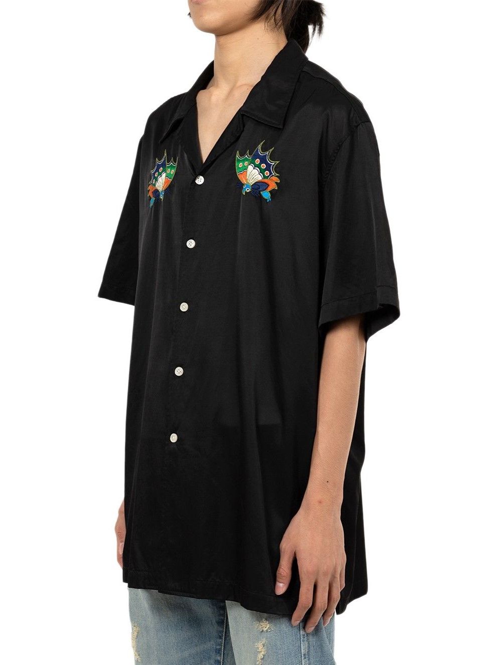 【25SS】"アゲハ" 刺繍 シャツ / “AGEHA” EMBROIDERY SHIRT / ブラック