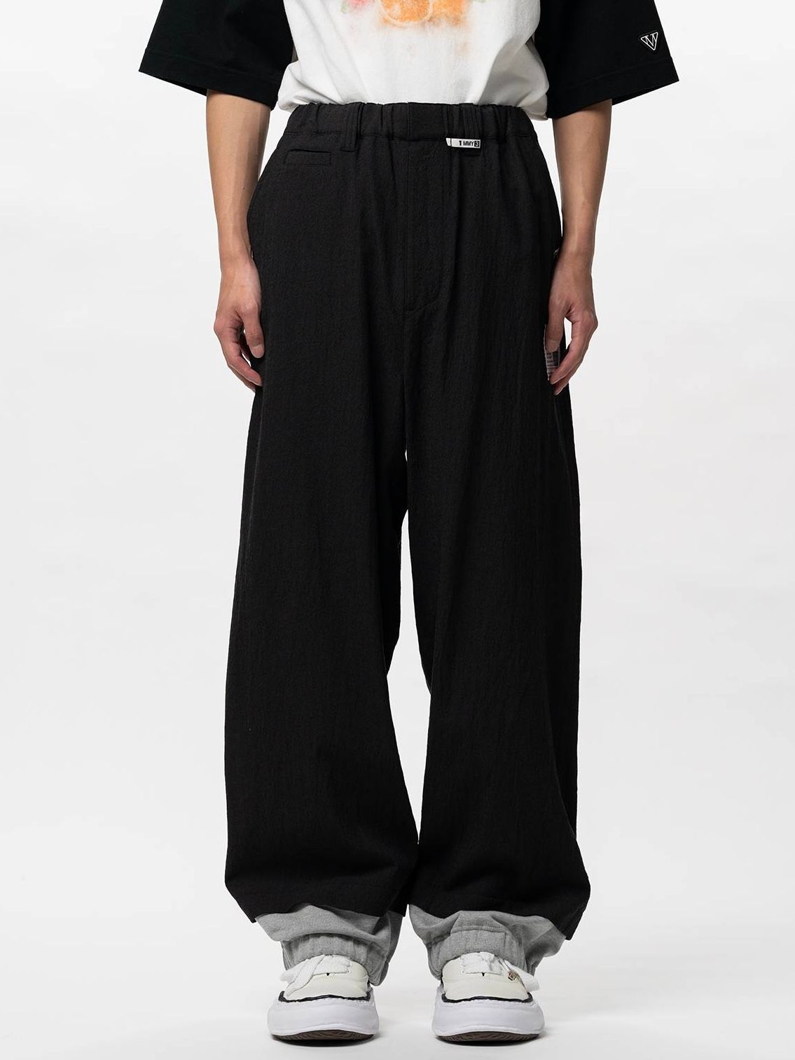 【26SS】ボトム レイヤード パンツ / BOTTOM LAYERD PT / ブラック