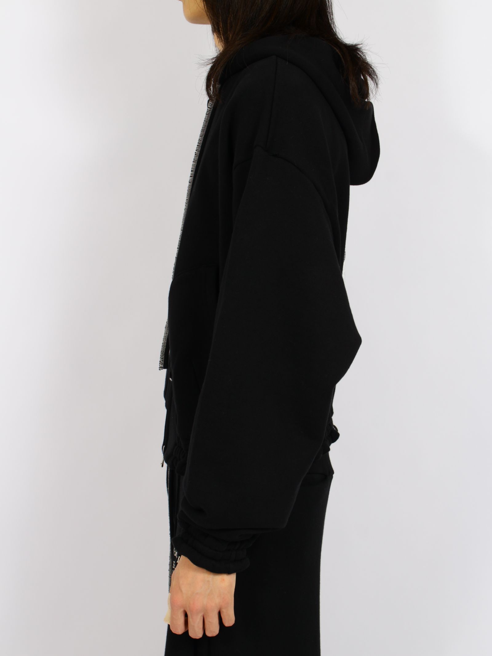 【26AW】オーディナリー ホーム オールド スタイル ジップ フーディ ウィズ プリンティング / ORDINARY HOME OLD STYLE ZIP HOODIE WITH PRINTING / ブラック