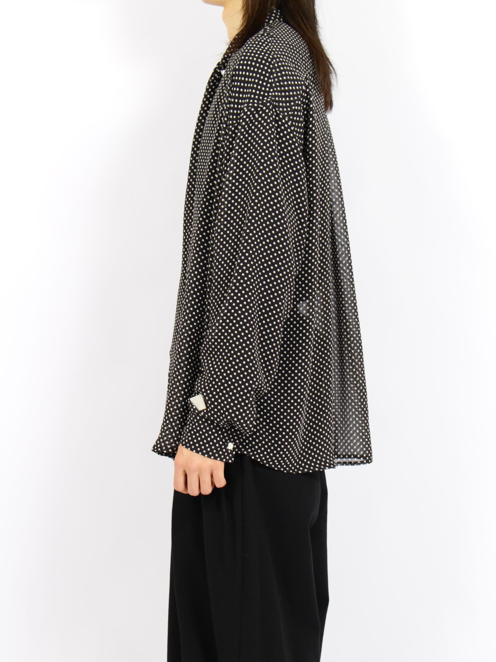 【26AW】ドット ボウタイ シャツ 長袖シャツ / DOT BOW TIE SHIRT / ブラック