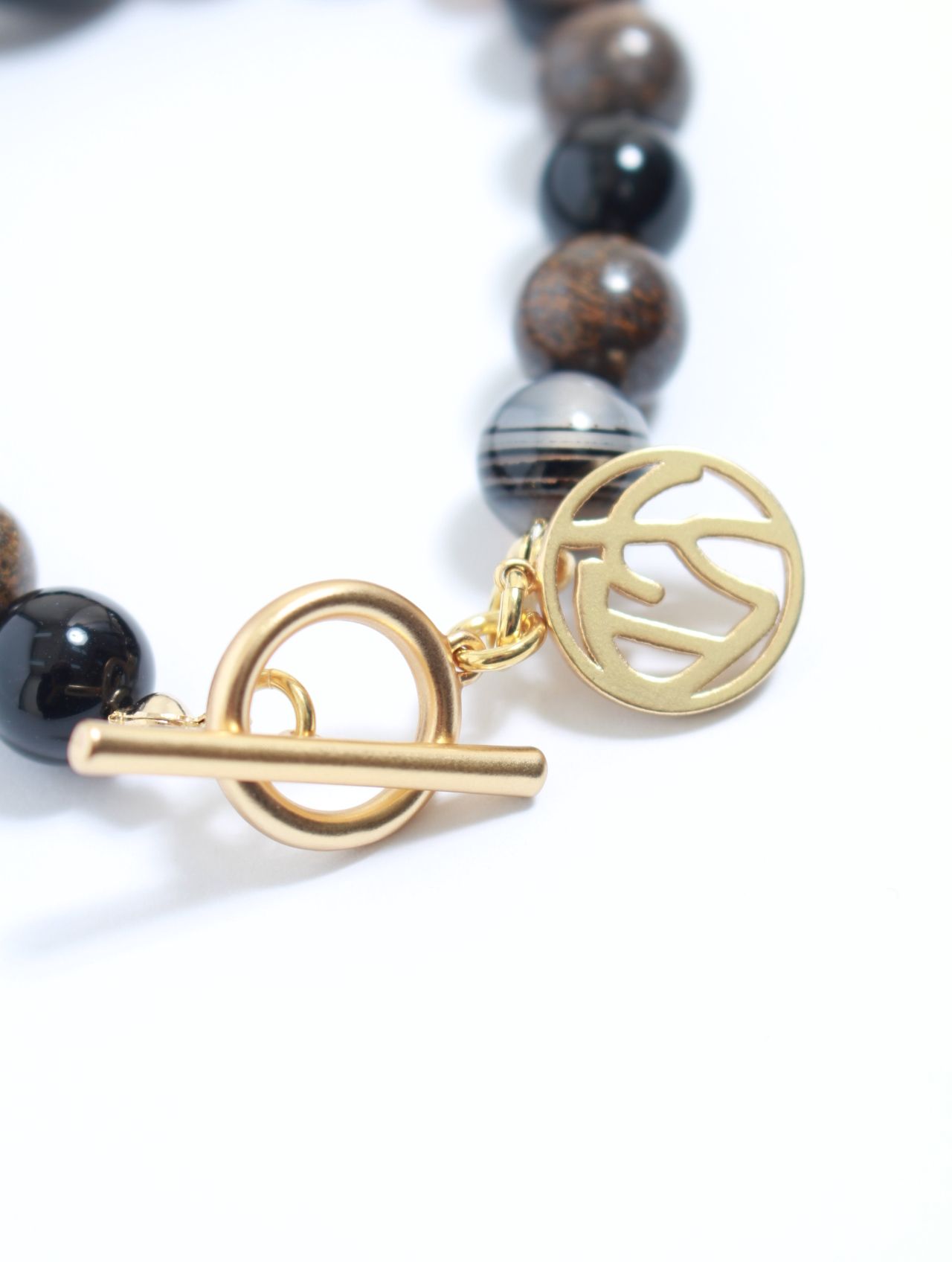 【25AW】定番 数珠 ジュズ ブレスレット / JUZU BRACELET / ブラウン×ゴールド