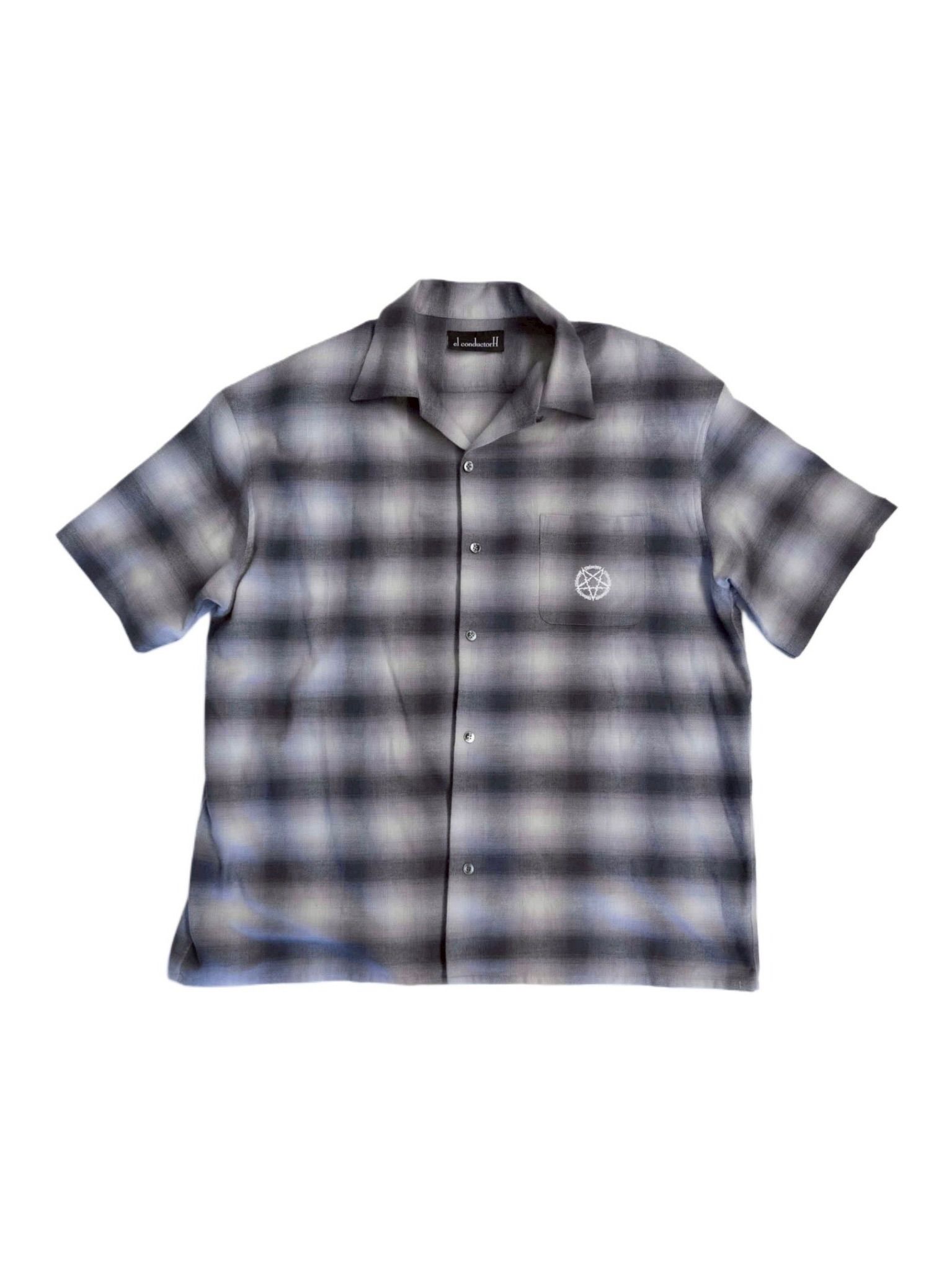 コットン フランネル ショート スリーブ プリンテッド シャツ / COTTON FLANNEL SHORT SLEEVE PRINTED SHIRT / ブラック