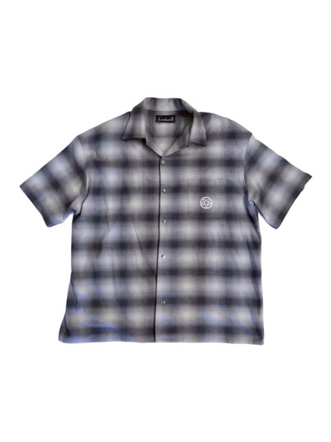 コットン フランネル ショート スリーブ プリンテッド シャツ / COTTON FLANNEL SHORT SLEEVE PRINTED SHIRT / ブラック