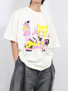 【25SS】パンク ガール Tシャツ ハード ウォッシュ アートワーク バイ カエ タナカ / PUNK GIRL T-SHIRT HARD WASH ARTWORK BY KAE TANAKA / ウォッシュ ホワイト