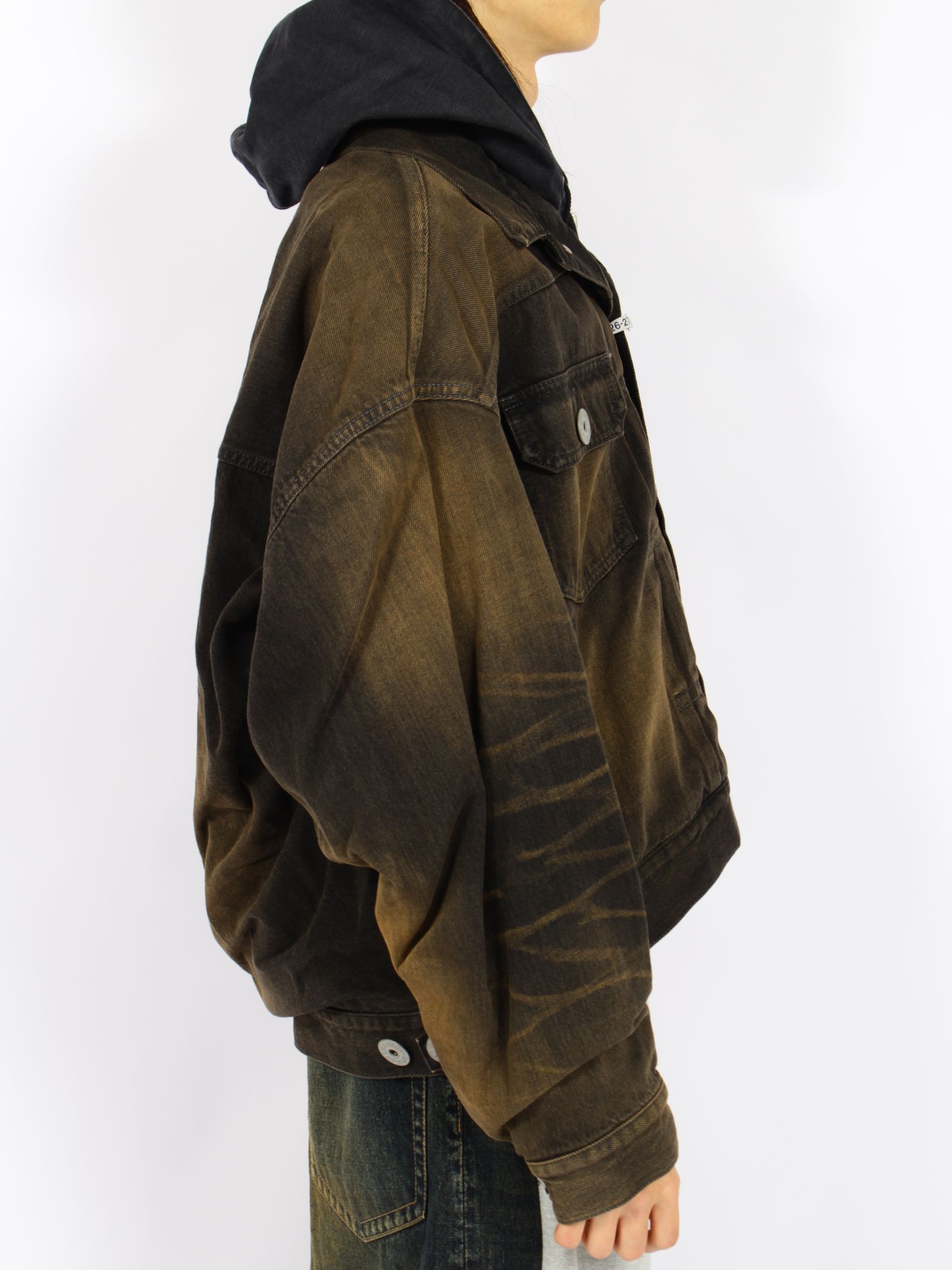 【26AW】 レイヤード デニム ジャケット / LAYERED DENIM JACKET / ブラック