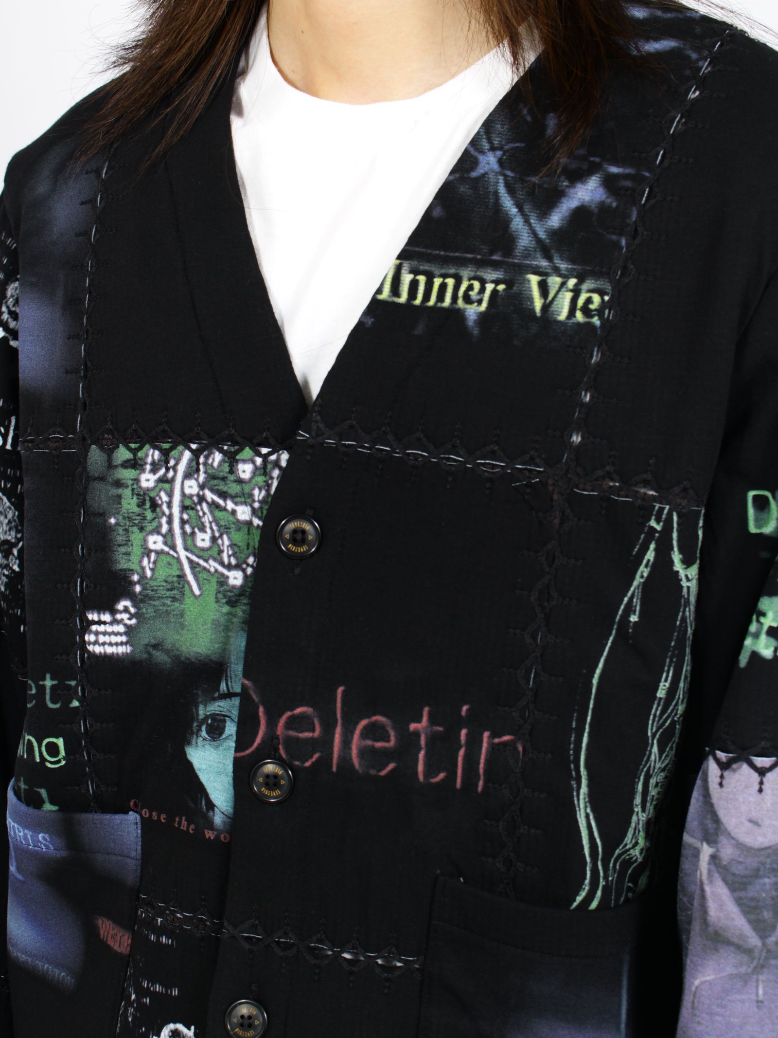 【26AW】フラグメント カーディガン バージョン シリアル エクスペリメンツ レイン / FRAGMENT CARDIGAN VER, SERIAL EXPERIMENTS LAIN / ブラック