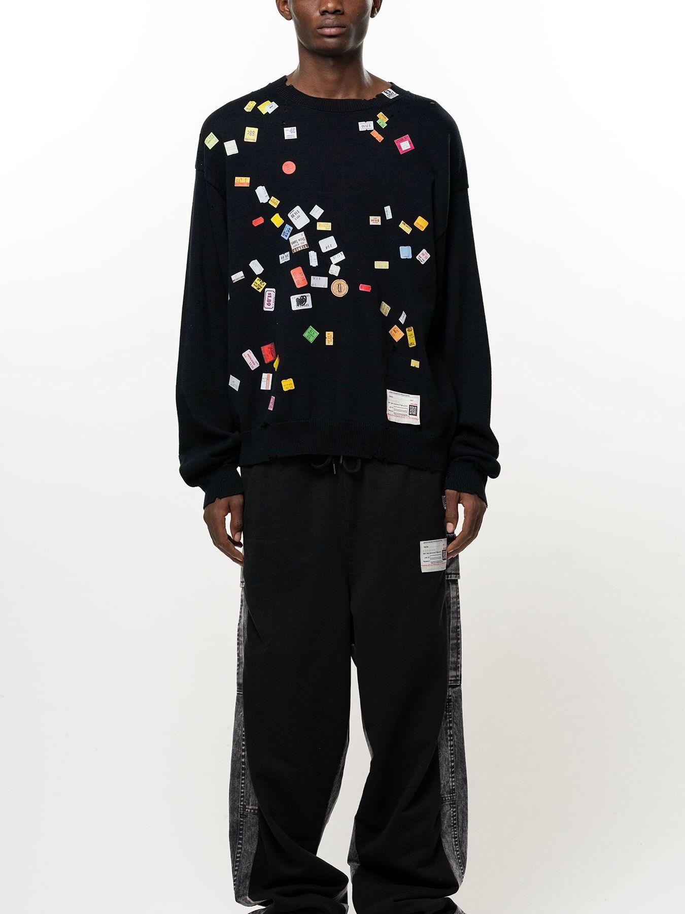 【26AW】 プライス ステッカー ニット プルオーバー / PRICE STICKER KNIT PO / ブラック