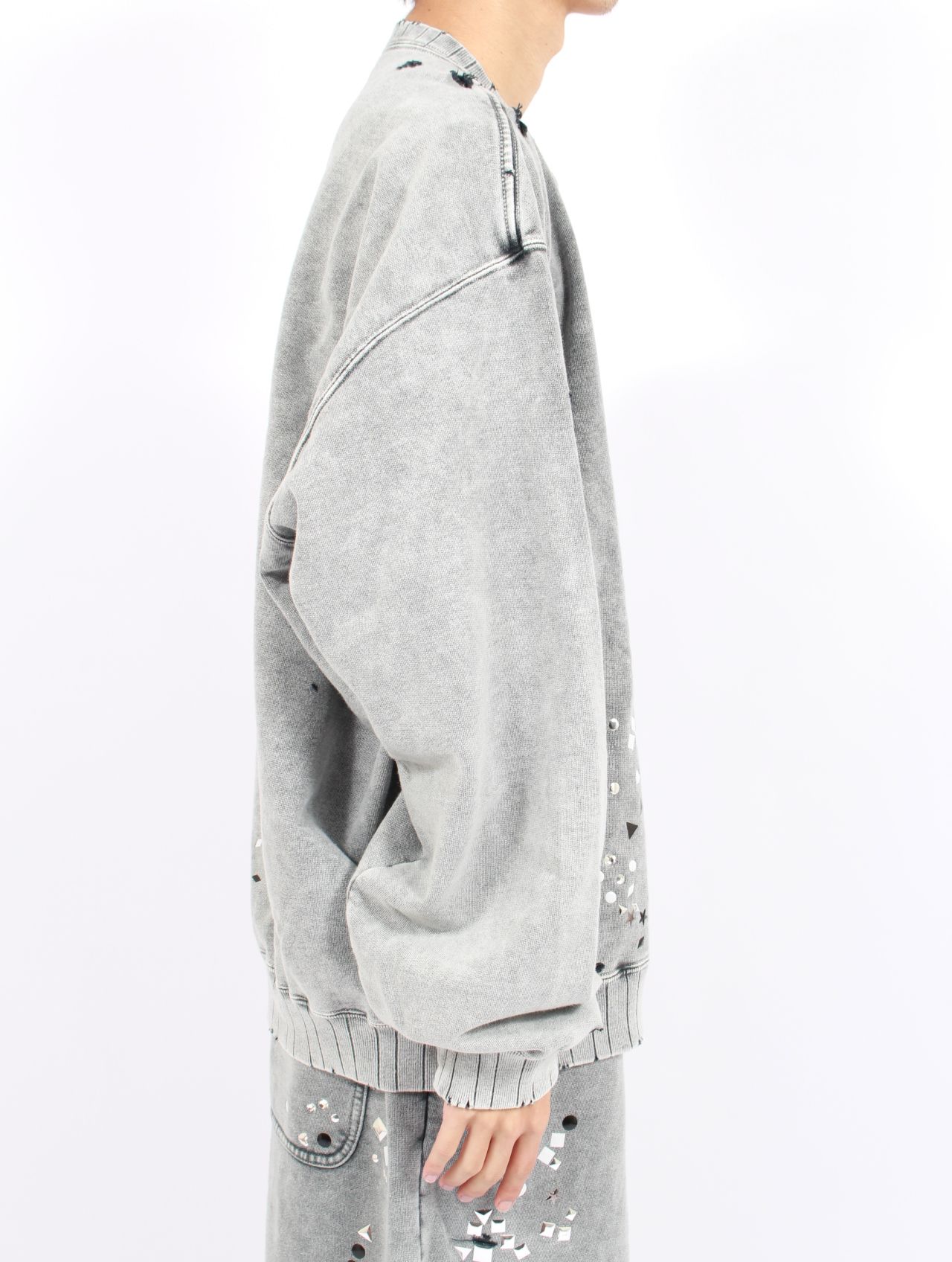 【25AW】エンブリッシュ ブリーチ プルオーバー / EMBELLISH BLEACH PO / グレー