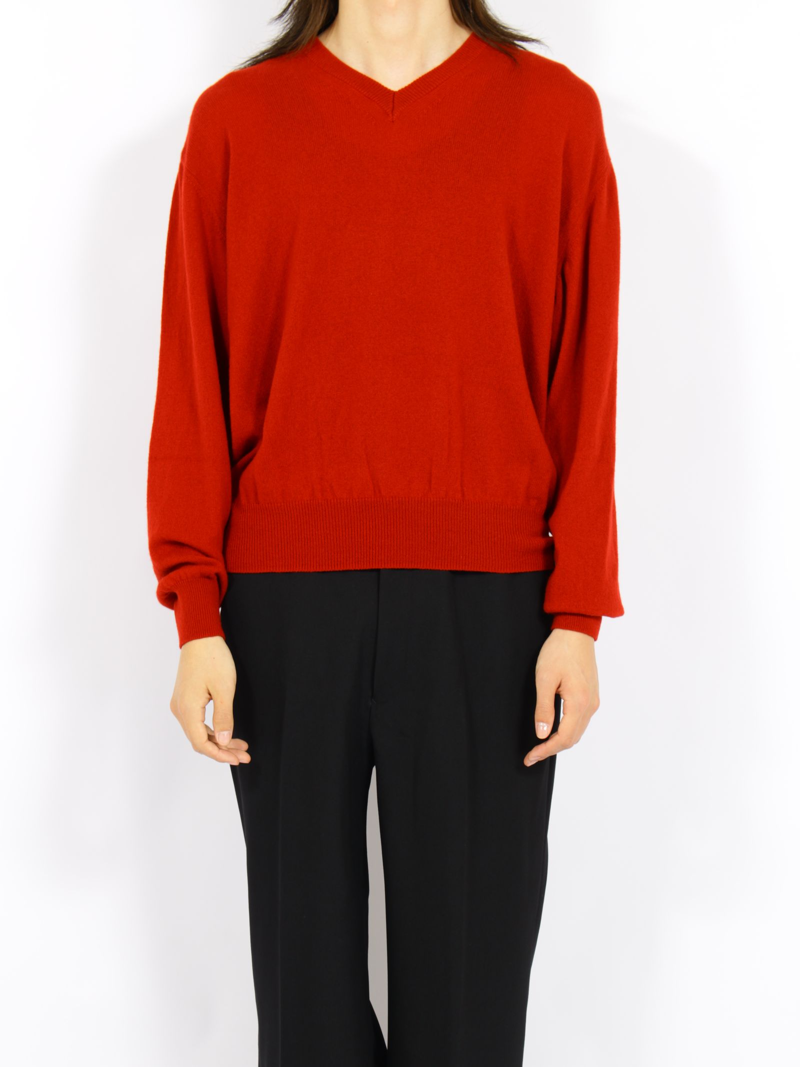 【26AW】カシミア Vネック ニット / CASHMERE V-NECK KNIT .16 / レッド