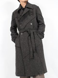 【24AW】サンピエトリー二 パッチド ダブル ブレステッド コート / SANPIETRINI PACHED DOUBLE BREASTED COAT / ダークグレー
