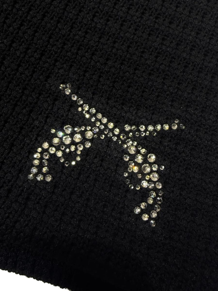 【26AW】 クロスガン クリスタル ビーニー / CROSSGUN CRYSTAL BEANIE / ブラック