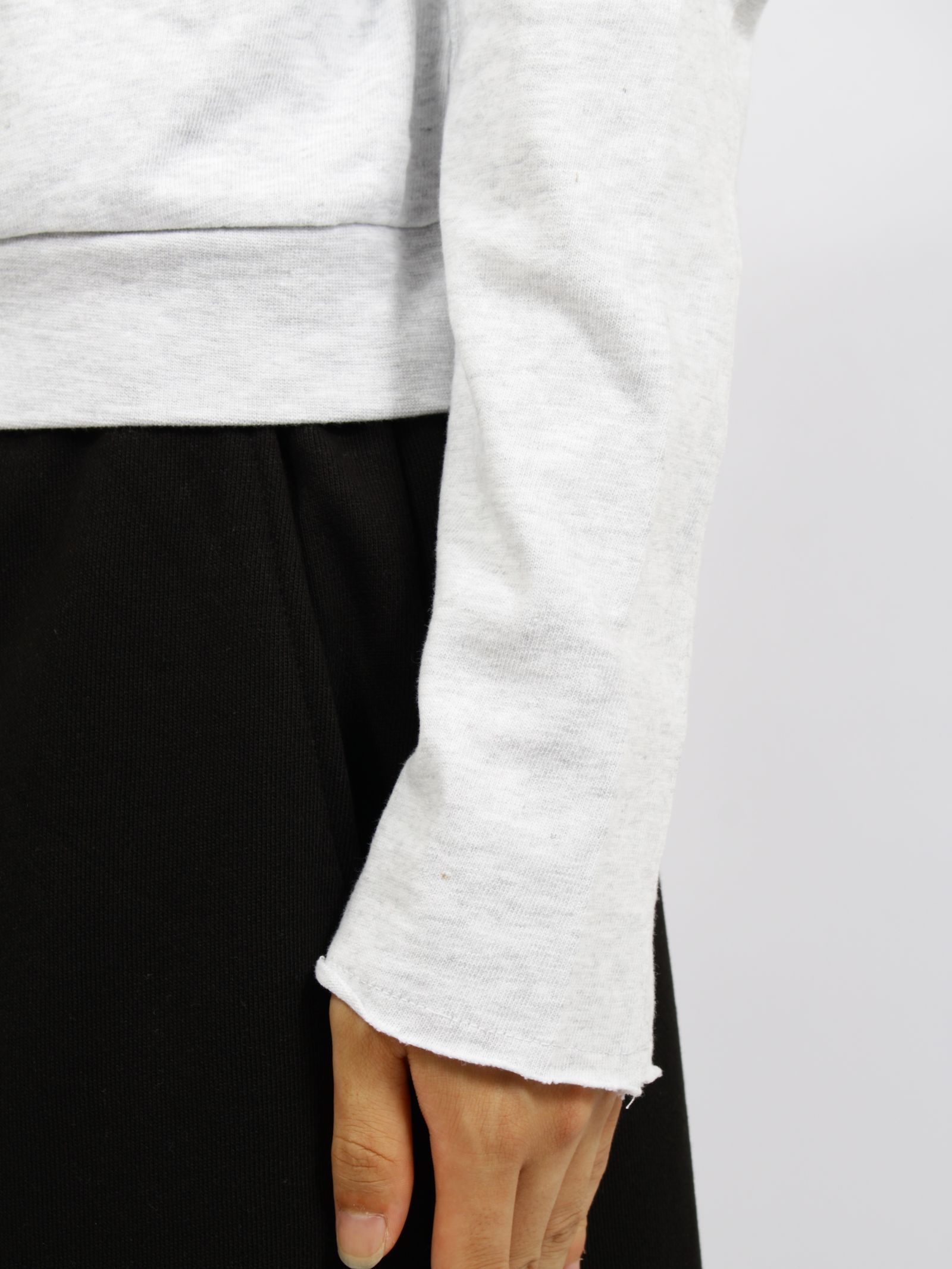 ライトウェイト クロップド ジップアップ フーディー パーカー / LIGHTWEIGHT CROPPED  ZIP UP / HEATHER GREY(グレー)