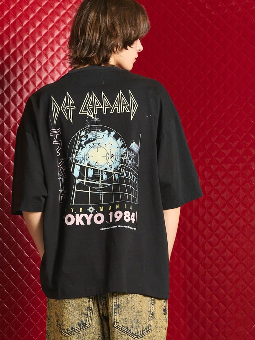 Def Leppard グラフィックTシャツ Mサイズ ブラックメイドインUSA Def Leppard Logo Photo Black Adult T-shirt - Etsy