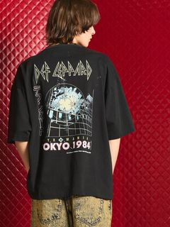 デフ レパード オーバーサイズ Tシャツ / DEF LEPPARD PRIME-OVER CREW NECK T-SHIRT #3 / ブラック