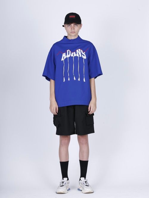 ADANS フリンジ Tシャツ / ADANS BRAID TEE / ブルー