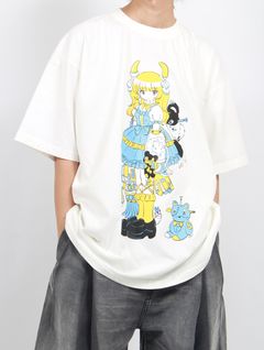 【25SS】ロリータ ガール Tシャツ ハード ウォッシュ アートワーク バイ カエ タナカ / LOLITA GIRL T-SHIRT HARD WASH ARTWORK BY KAE TANAKA / ウォッシュ ホワイト