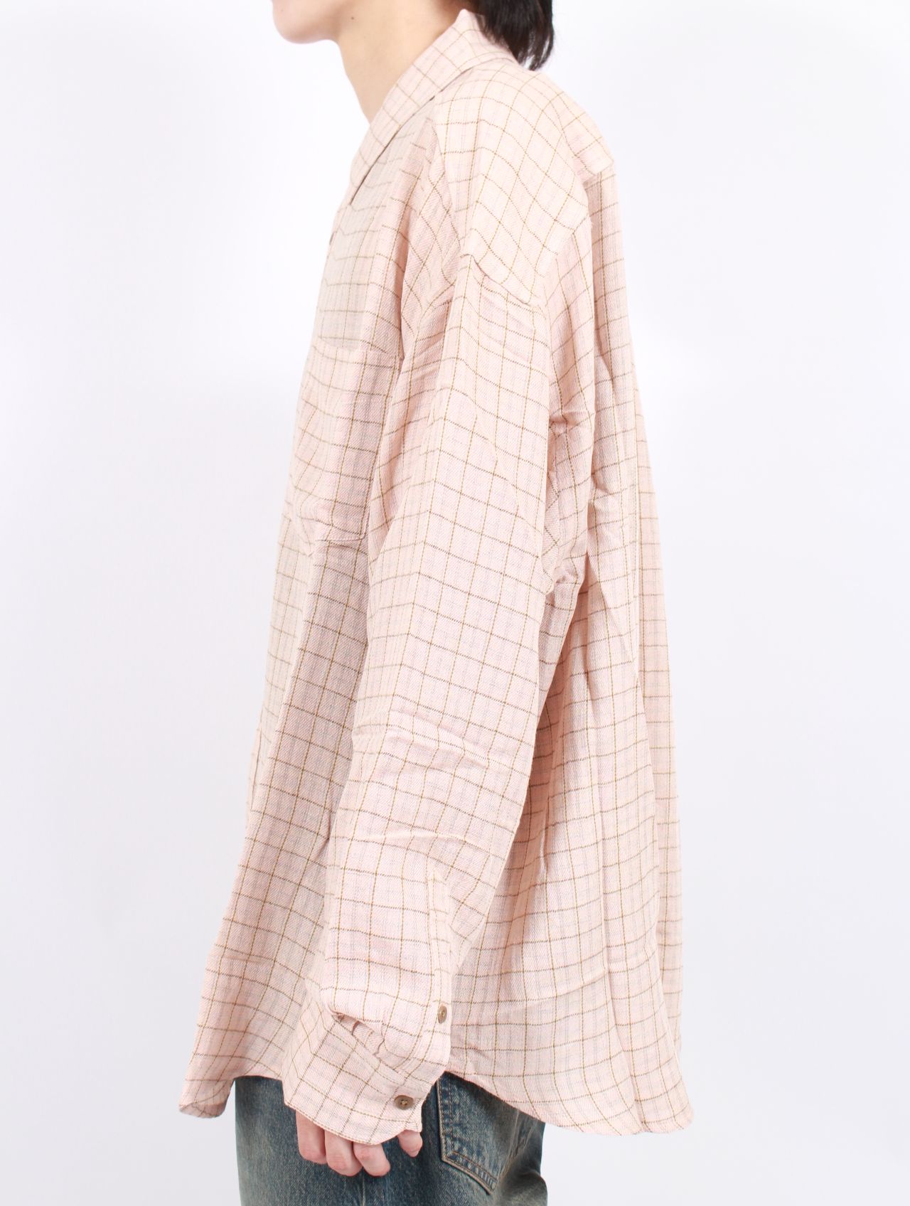 【25AW】ルーム シャツ 長袖 チェック / ROOM SHIRT / AIRY PINK CHECK(ピンクチェック)