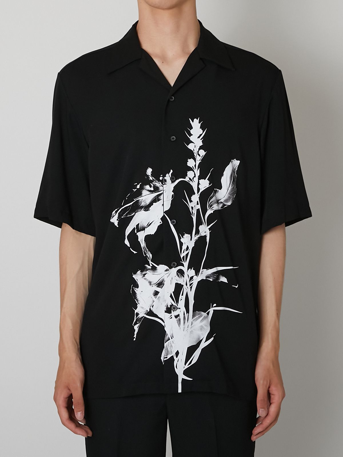 【27SS】オープンカラーシャツ 花柄 半袖 シャツ / OPEN-COLLAR SHIRT / ブラック