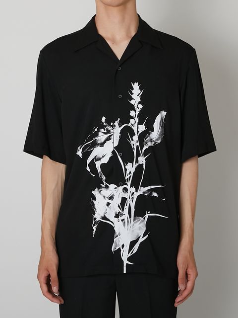 【27SS】オープンカラーシャツ 花柄 半袖 シャツ / OPEN-COLLAR SHIRT / ブラック
