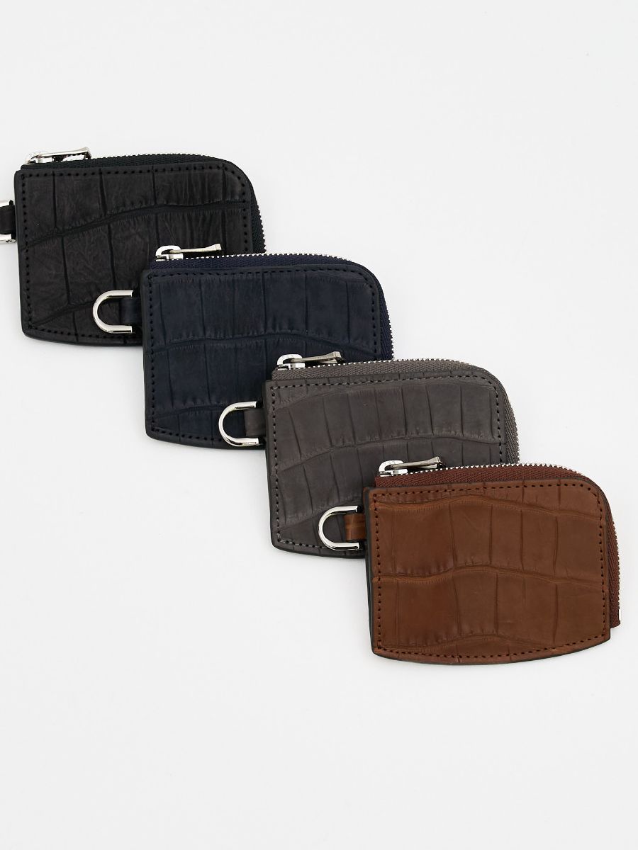 限定レザー クリスティ ミニ コイン ケース カリブ クロコ / CRISTY MINI COIN CASE CARIB CROCO / ブラック