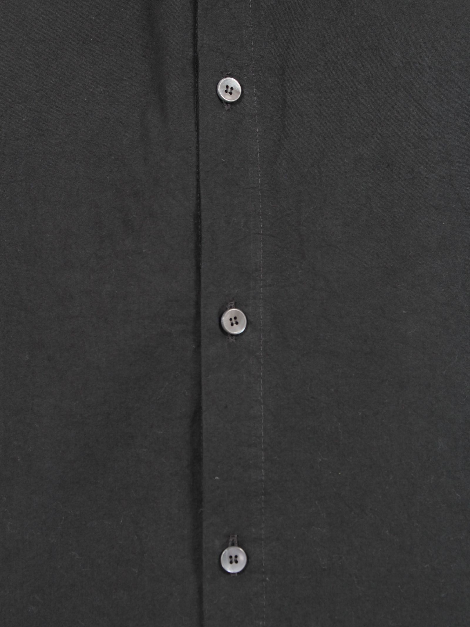 【24AW】ハンドステッチ ヘム ボーダー リラックスフィット シャツ / HAND-STITCHED HEM BORDER RELAXED FIT SHIRT / ブラック
